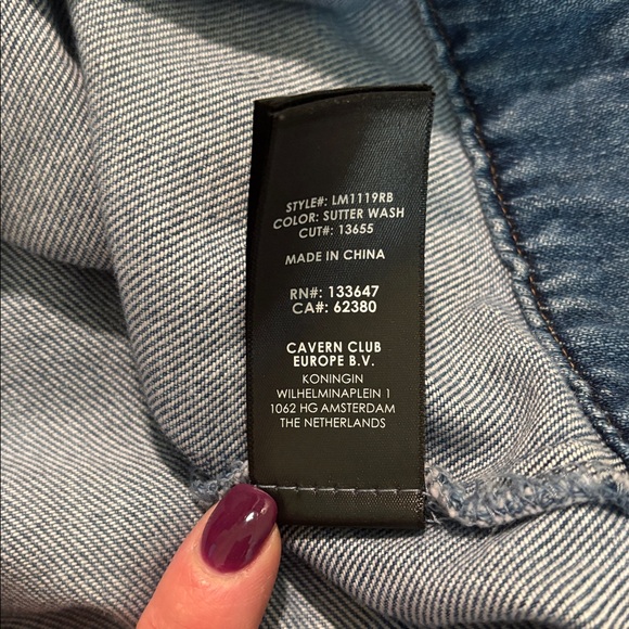 Liverpool Long Utility Denim Snap Front Jacket - Picture 10 of 14